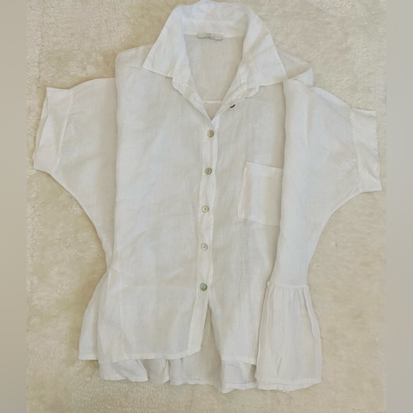 Baci, 100% Linen, Oversized Top, Large, White, Use. - Picture 9 of 9
